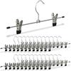 Relaxdays Set da 25 Grucce per Pantaloni, Appendini per Gonne, 2 Clip Appendi Abiti, Ferro, HxLxP: 11,5x35x2 cm, Argento