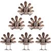 MorTime Portacandele a forma di tacchino, portacandele da tavolo per il Ringraziamento, seduto in piedi, portacandele decorativi in metallo con finitura bronzata, set per decorazioni del