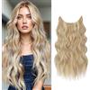 Lufdegim Extension a clip per capelli da donna, con elastico lungo, ondulato, biondo, clip sintetica, per capelli da donna, 55 cm