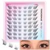 TOOCHUNAG Ciglia occhio di gatto naturali singole ciglia 14 mm Fox Eye Cluster CC Curl sinistra destra ciuffi ciglia finte russe