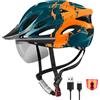 RaMokey Casco Bici con LED Luce per Uomo e Donna, Bici Ultraleggero Casco con Magnetica Visiera, Bici da Corsa Adulto Casco da Bicicletta per MTB Ciclismo Regolabile 57-62cm