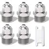 Bwintech 5 pezzi 6mm tubazione OD x 1/4" filettatura BSP maschio dritto spingere per collegare tubo dado di bloccaggio raccordo pneumatico, KPC6-02 linea d'aria rapida adattatore