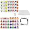 KBIBCK 65 blocchi Seaside Escape Gioco 30 mm Blocchi di fuga, Seaside Escape Game Blocks Mahjong con adesivi, National Flag Pattern Mahjong