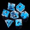 ORUZA 7 dadi in resina poliedrica, DND, set di dadi per gatti, in resina, bordo affilato, per dungeons e dragon, RPG MTG Pathfinder