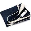 Navaris Coperta Termica Matrimoniale 180x130cm - Termocoperta Elettrica 3 Livelli Riscaldamento - Scaldaletto Spegnimento Automatico - Blu/Bianco
