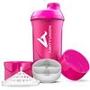 AMITYUNION Shaker per proteine - L'ORIGINALE Senza BPA con setaccio, scala per frullati di siero di latte cremosi, tazze Gym Deluxe per isolati e concentrati sportivi, (Tazza fumogena nera)
