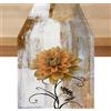 Miuyunya Runner da Tavolo Moderno Estivo Esterno Marrone Piante Fiori Impermeabile 33x183 Retrò Runner Tavolo Primaverile Cucina Decorazione per Caffè, Feste, Matrimoni, Cene di Eventi