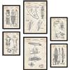 Nacnic Set di 6 poster di brevetti Surf. Poster con illustrazioni di brevetti retrò per la tua casa. Decorazione interna in stile vintage. Dimensioni A4 e A3. Senza cornice.