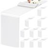 Teruntrue Confezione da 10 runner da tavola bianchi, 30 x 183 cm, runner da tavola in raso per tavoli rotondi rettangolari, matrimoni, banchetti di compleanno, fidanzamenti, decorazioni per feste