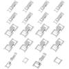SUPERFINDINGS 20 Set di 20 Stili Chiusure in Ottone Piegato Argento per Cinturino Orologi in Ottone Placcato Argento Prolunghe Collana e Bracciale Chiusura Estensione Piegata