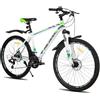 ROCKSHARK Hiland Mountain bike Hiland 27,5, 21 velocità, ruote multi-razza, telaio in alluminio, freni a disco, mountain bike per uomo, donna e bambino, colore bianco