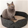 CanadianCat Cuccia per gatti in feltro con fondo tiragraffi in cartone Owen CanadianCat - Antracite - Cuccia per gatti - 1° ORDINE? scegli lo sconto BZR5 / BZR20 + 200 punti fedeltà