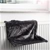 CanadianCat Cuccia da termosifone dritta in peluche per gatti CanadianCat - Nero - Cuccia per gatti - 1° ORDINE? scegli lo sconto BZR5 / BZR20 + 200 punti fedeltà