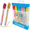 Mitama - Mini penna Gel Glitter e Neon, 10 PZ, punta 1MM con cappuccio, in Pet Box, Multicolore