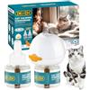 DKundZH Diffusore Feromoni per Gatti 3 in 1, Feromoni Gatto Calmante, Calmante per Gatti 60 Giorni, Feromoni Gatto Ridurre l'Ansia e Lo Stress (1 Diffusore + 2 Ricariche 48ml)