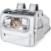 Onebarleycorn Zaino per Gatti Estensibile, Zaino Gatto Trasporto Zainetto Trasportino Gatto Pieghevole Per Viaggi, Escursioni con finestra, traspirante, pieghevole