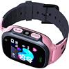 CLSSLVVBN Kids Smart Watch Camera Call Gioco Posizione LBS Sveglia Cinturino elastico Smartwatch elettronico Monitoraggio remoto per ragazzi e ragazze, Rosa