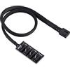 Annadue 4 Pin Fan Hub PWM Cavo di prolunga dell'alimentazione della Ventola Adattatore Multiplo Fan Splitter CPU del Computer per Ventola a 3-Pin /4-Pin