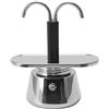 TOPINCN Moka Pot, 100ML Acciaio Inossidabile Italiano Doppia Testa Caffettiera Conduit Fai da Te Pentola, 2 Tazze Casa Cucina Caffettiera
