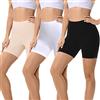 FALARY Pantaloncini Sottogonna Boxer Donna Antisfregamento Vita Alta Mutande Shorts Leggings Corti Elasticizzati Nero Bianco Beige L Pacco da 3