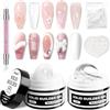 Sularpek 2x15ml Gel Ricostruzione Unghie, Gel 3D Unghie, Solid Builder Gels Unghies, Gels per Scultura 3D, per Intaglio, Pittura, Stampaggio e Decorazione, Trasparente/Bianco