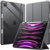 JETech Custodia per iPad Pro 12,9 Pollici (2022/2021/2020/2018) con Portapenne, Posteriore Chiaro Trasparente Supporto Sottile per Tablet Cover Antiurto (Grigio Siderale)
