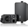 Inwa Cassa Bluetooth da Esterno, Speaker da Parete Attivo-Passivo da 200W, Sistema Audio Stereo Wireless Impermeabile Interno/Esterno con Ingresso Aux (2 Pezzi MZ650, 1 Telecomando, RMS 20W)