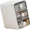 Cyrank Organizer Per Trucchi con 3 Cassetti, Organizer Per Trucchi/scrivania, Organizer Per Cosmetici a 3 Cassetti, Scatola Porta Trucchi, Scaffale da Tavolo, Per Dormitorio degli Studenti, Casa(beige S)