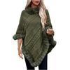 Huoghebg Poncho da Donna Lavorato a Maglia Pullover Donna Maglioni a Spalla Stile Retro Maglione da Donna in Tinta Unita Vintage Scialle Inverno Caldo Cavo Manica Dolman Cappotto Donna Calda Morbido Mantello