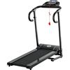 HOMCOM Tapis Roulant Elettrico Pieghevole Salvaspazio, Tapis Roulant Professionale con Display LCD, Velocità 0.8-10km/h e 12 Programmi, Potenza 500W, per Casa e Ufficio, Nero