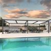 PURPLE LEAF Pergola Bioclimatica 8,5 x 3,5 m Pergolato da Giardino Lame Orientabili Gazebo Pergola Alluminio Pali Bianchiper Patio Terrazza Esterno Style Contemporain, Grigio-Bianco intenso