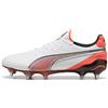PUMA Scarpe da calcio KING ULTIMATE MxSG unisex, Scarpe, Bianco/Silver/Glowing Rosso, 44