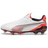 PUMA Scarpe da calcio KING ULTIMATE FG/AG da donna, Scarpe, Bianco/Silver/Glowing Rosso, 37