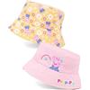 Peppa Pig Cappello da Pescatore Reversibile Ragazze | Cappellino da Sole per Bambini con Fiori Rosa Gialli e Animali | Regali di Merchandising di Serie TV animate
