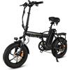 CMACEWHEEL AC16 bicicletta elettrica pneumatico largo bicicletta elettrica pieghevole 48V/18Ah bicicletta elettrica adatta per il pendolarismo cittadino - Black
