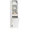 SoBuy BZR102-W armadio alto con armadio da bagno ripiegabile armadio da bagno armadio da bagno stretto mensola da bagno mobili da bagno - WHITE