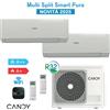 Candy Pura CY2T18AOUT + CY12RAIN + CY12RAIN Kit Climatizzatore Condizionatore 2025 Dual Split 12000+12000Btu WiFi A++/A+ R32 I
