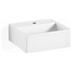 Lineabeta Lavabo da appoggio/sospeso con foro rubinetto 32x29 bianco lucido