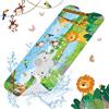SHUCHING Tappetino Vasca Antiscivolo Bambini Animali Giungla, Tappeto Doccia Antiscivolo Bambini 100x40cm, Tappetino Bagno Resistente alla Muffa e Lavabile in Lavatrice