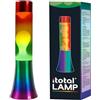 I-TOTAL® Lampada Lava Flared Colorata - Effetto Bolle Ipnotico, Design Retrò, Cera Fluida, Luce Rilassante, Lampada Decorativa per Casa e Ufficio (RAINBOW)