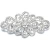 EVER FAITH® Cristallo austriaco 4 pollici Filigrana Pizzo Nozze Spilla Pin Trasparente, Cristallo, Cristallo