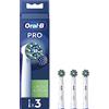 Oral-B Cross Action Testine Spazzolino Elettrico, Confezione da 3 Testine di Ricambio Bianche, Setole Angolate che si Adattano a ogni Dente per una Pulizia Profonda