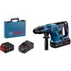 Bosch Professional BITURBO Martello perforatore a batteria GBH 18V-36 C (con SDS max, incl. 2 batt. ProCORE18V 8.0Ah, caricabatt. GAL 1880 CV, mod. Bluetooth GCY 42, impugnatura suppl., in valigetta)