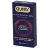 Durex - Durex Nude Sensation Condom Preservativi in Nitrile Ultra Sottili ed Extra Lubrificati, 6 Profilattici