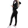 FGFD&OU Tuta Donna Sportiva Abbigliamento Cotone Felpa con Cappuccio Classic Hooded Sweat Suit e Pantaloni Jogging Sport Yoga Tuta Ginnastica Manica Lunga per l'autunno Primaverile Invernale (Nero, L)