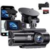 Tdyon Dashcam auto anteriore e posteriore Dasch cam 360 sorveglianza con 4K GPS 5Ghz WiFi Dash Cam con 64GB SD G-sensor telecamera auto per la sorveglianza di parcheggio/super visione notturna