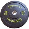 DIAMOND FITNESS Diamond Disco Bumper Training Recycled Crumb Rubber, Peso 15 kg