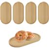 TYFGRT Vassoio Ovale da 4 Pezzi, Vassoio per Tazze da tè in Legno, Sottobicchieri Semplici, Vassoio per Posate Piccolo, Vassoio Decorativo per Candelieri, Mini Vassoio per Piante Verdi