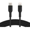 Belkin Cavo intrecciato da USB-C a Lightning (Cavo di ricarica rapida per iPhone 14 o versioni precedenti), Boost Charge Cavo USB-C per iPhone certificato MFi (2 m, nero)