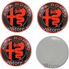 VS 4 Tappi Adesivi Coprimozzo 50mm Compatibili con Alfa Romeo Auto 147 156 GT Giulia Mito Rosso Nero Red Black Cerchi Lega Ruota Coppette